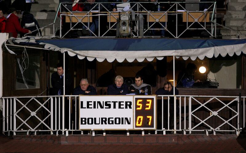 Leinster's management team of Roly Meates Paul McNaughton Michael Cheika and Gerry Murphy during a Heineken Cup clash in 2005. Photograph: Billy Stickland/Inpho 