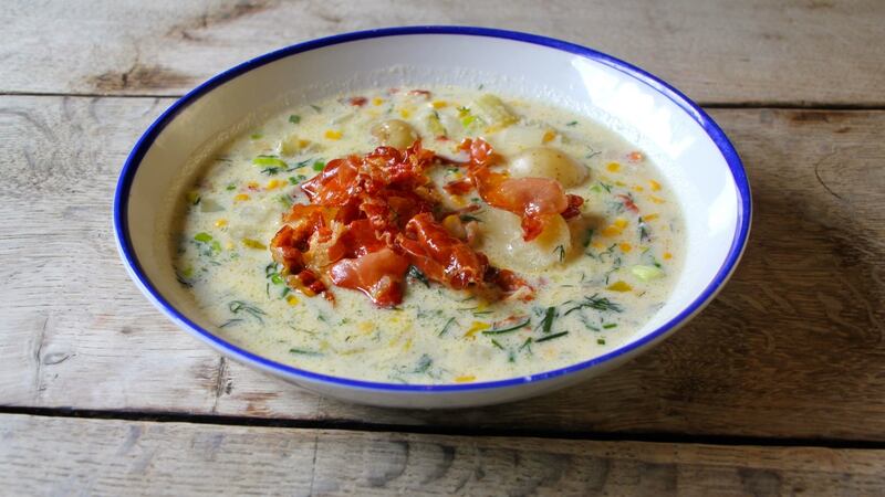 Corn and bacon chowder