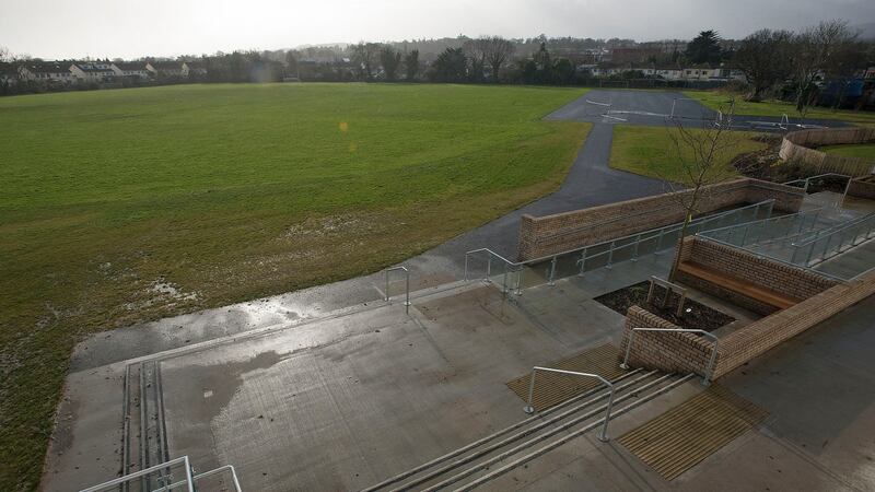 Playing fields at Clonkeen College which are slated to be partly sold off for development. Photograph: Dave Meehan