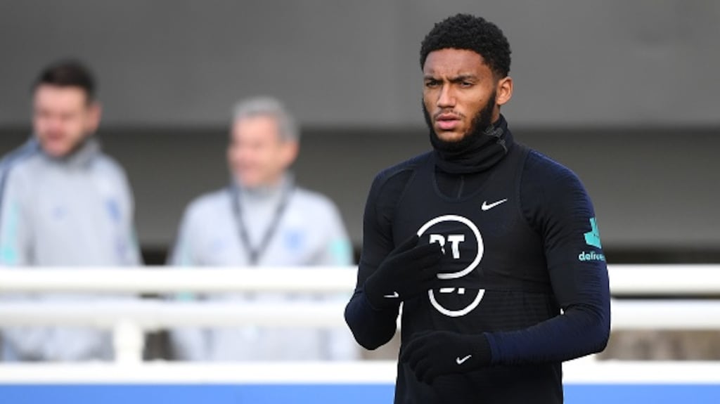 Liverpool defender Joe Gomez suffered a knee injury during England training on Wednesday. Is this fixture calendar fair on player welfare? File photograph: Getty Images