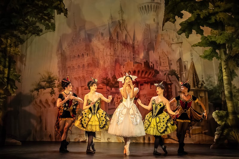 Swan Lake: Co Down dancer Jade Copas (second right) with Carla Contini, Molly Shaw-Downie, Anna-Maria de Freitas and Christina Walters. Photograph: Johan Persson
