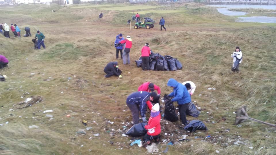 Clean-up operation at Lahinch Golf Club.