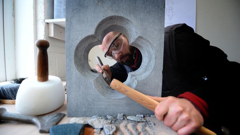 Jason Morris from Wexford is on an apprenticeship in Stonecutting & Masonry at Kerry ETB. Photograph: Domnick Walsh