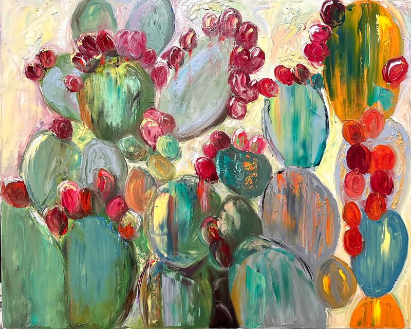 The Garden by Maroun's son Fouad, oil on canvas (2024) 