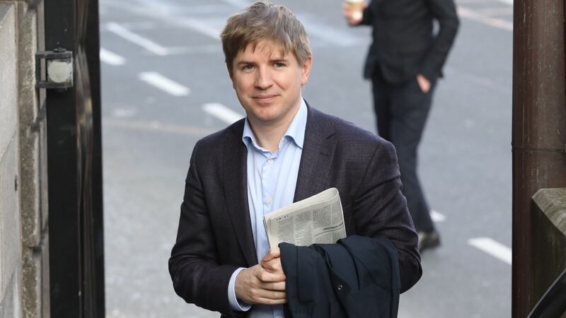 Former Sunday Business Post journalist, Tom Lyons, at the Four Courts. Photograph: Collins Courts