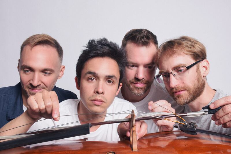 The Jack Quartet, left to right, Austin Wulliman, Jay Campbell, John Pickford Richards, Christopher Otto. Photograph: Shervin Lainez
