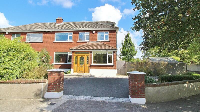 Five-bed, three-bath, semi-detached at 76 Foxfield Road, for €700,000. Agent: DNG.