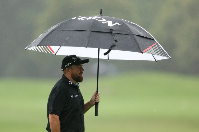 Shane Lowry on the first hole in his final round. Photograph: Jasper Wax/Getty Images