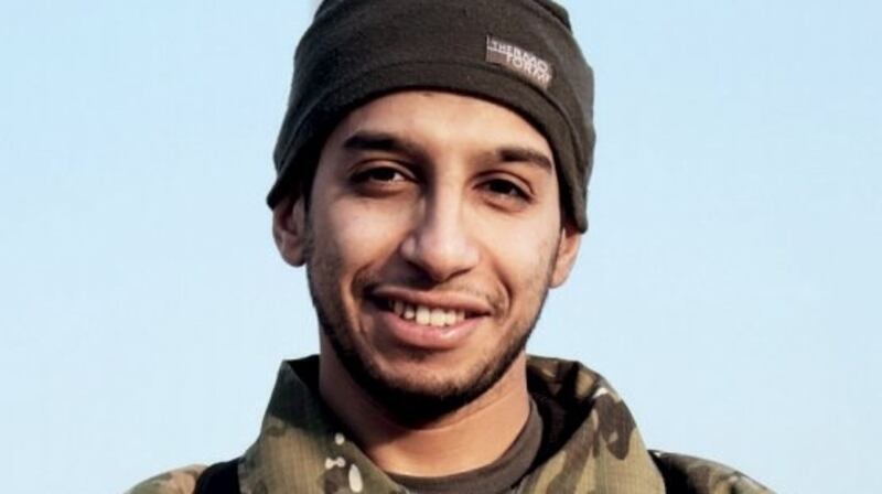 An undated photograph of a man described as Abdelhamid Abaaoud that was published in  Islamic State’s online magazine “Dabiq”. Photograph: Reuters