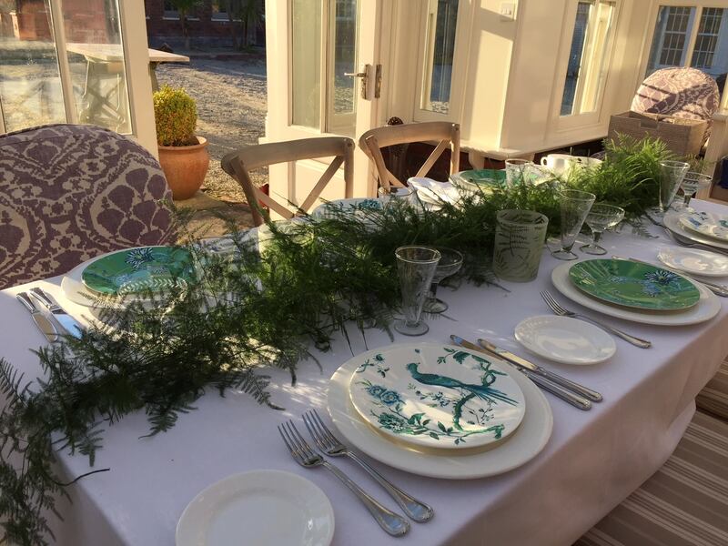 Rebecca’s trial-run table setting. Photograph: Cyril Byrne