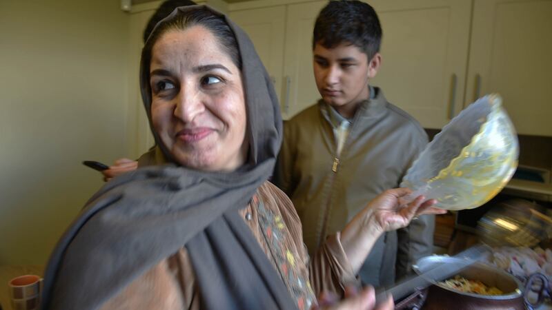 Nooria Faizi and her son Abas in Cork. Photograph:  Michael MacSweeney/Provision for The Irish Times