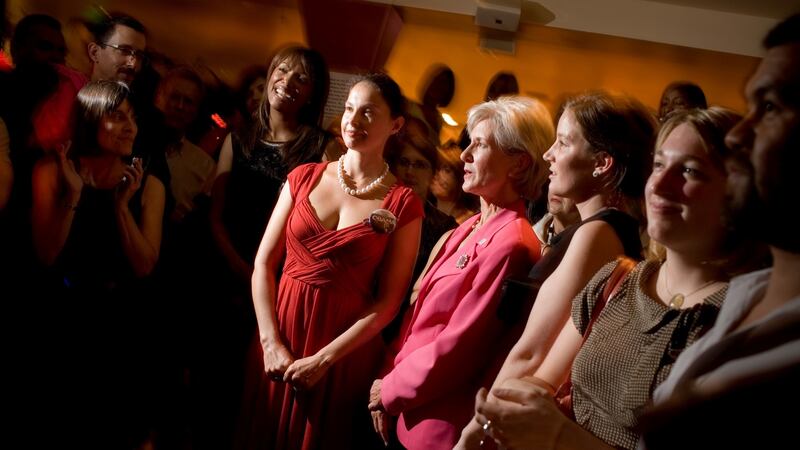 Ashley Judd, centre in red, is one of  Harvey Weinstein’s accusers. (Todd Heisler/The New York Times)