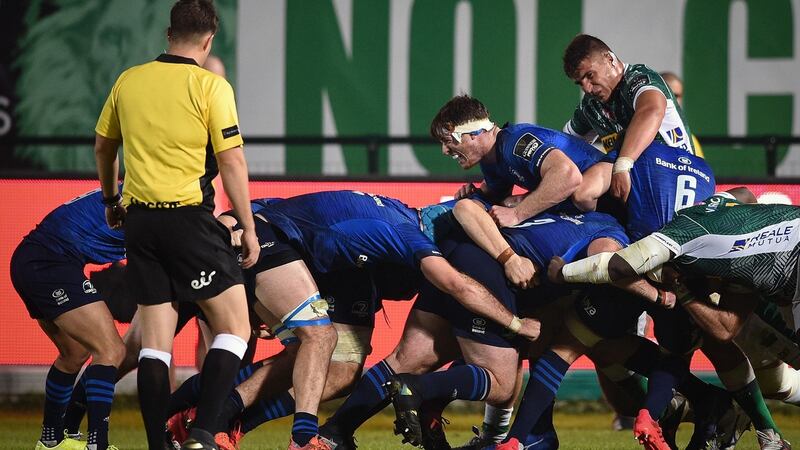 Leinster’s Ryan Baird in action against Treviso.   Baird has joined Dan Leavy, Keith Earls, Iain Henderson and Tadhg Furlong on Ireland’s mounting injury list.    Photograph: Elena Barbini/Inpho