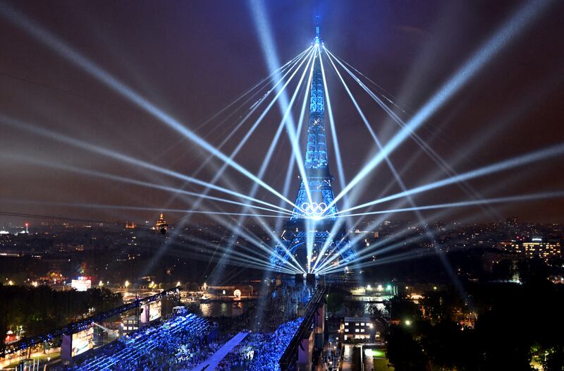 Paris 2024 Olympic Games: Eiffel Tower. Photograph Cheng Min/AFP/ Getty Images