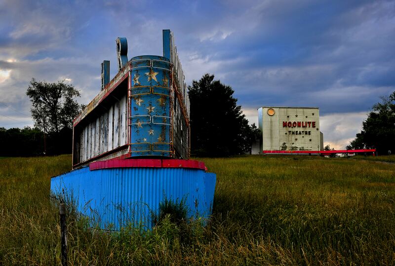 A decaying Moonlite drive-in movie theatre in Abington. Photograph: Washington Post/Getty Images