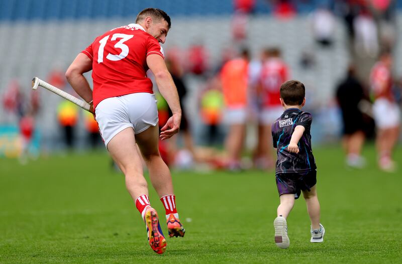 Patrick Horgan with his son Jack after the 2025 All-Ireland semi-final against Dublin. Photograph: James Crombie/Inpho