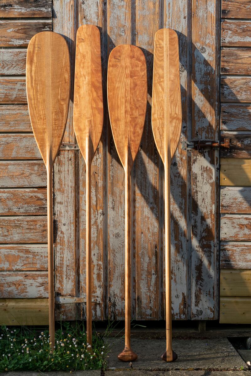 Eric Phillips made paddles with cherrywood and ash.