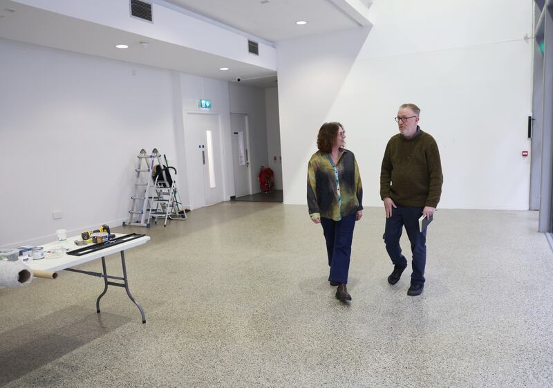 Sinéad Connolly and Ray Yeates in The LAB, Foley Street, Dublin. Negotiating for property involves 'a different skill set than making art', says Yeates. Photograph: Bryan O’Brien