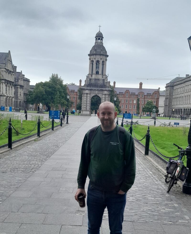 Sam Dobbins, who is studying to become a teacher at Trinity College,  lives with his wife in Ashbourne, Co Meath. 