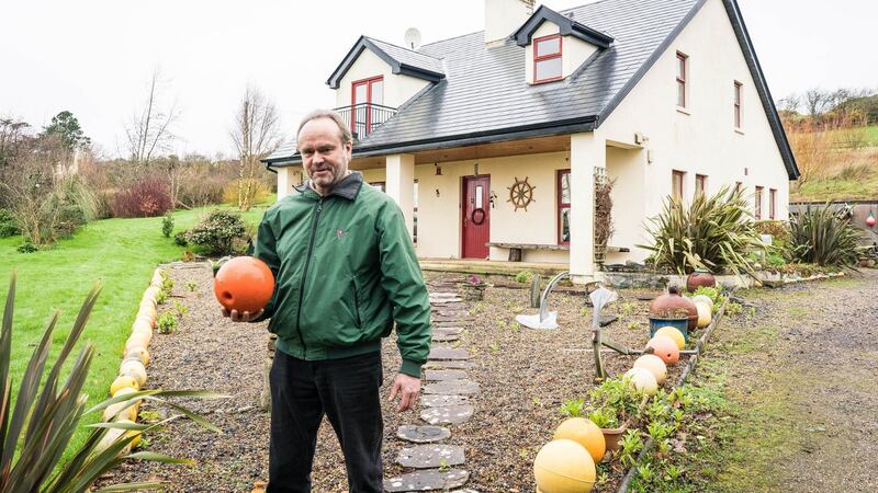 Alex Blackwell at his home in Kilmeena, Co Mayo, which is decorated with items found at sea, including buoys. Photograph: Keith Heneghan