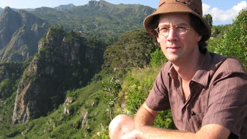 Manchán Magan at Irente Viewpoint in  Lushoto, Tanzania. Photograph: Manchán Magan