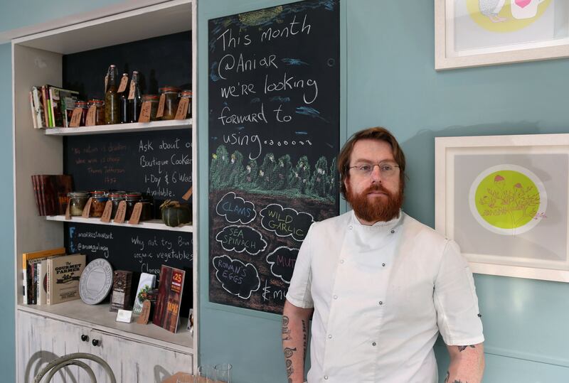 Chef and restaurant owner JP McMahon in his Aniar Restaurant in Galway. Photograph: Joe O'Shaughnessy