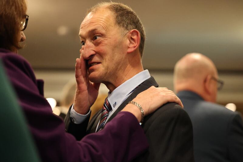 David Ryan at the memorial service for his brother Mark, which was held in Dublin last Friday. Photograph: Nick Bradshaw