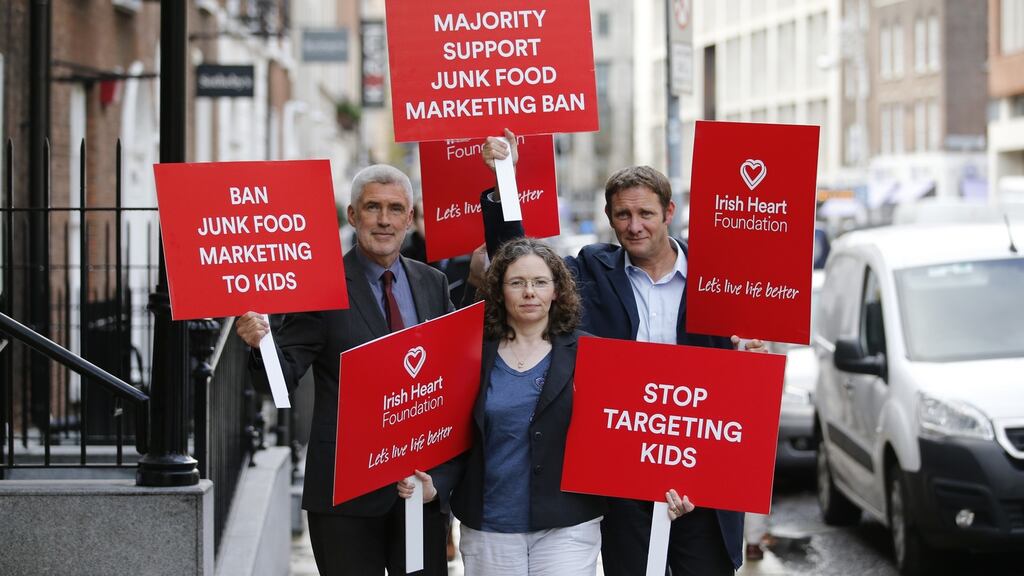 Irish Heart Foundation chief executive Tim Collins, parent advocate Siobhan Donohue and keynote speaker Dan Parker at the charity’s launch event on Wednesday. Photograph: Nick Bradshaw