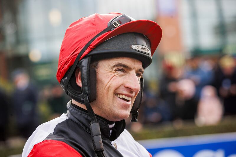 Patrick Mullins celebrates 900 career wins after winning with Jimmy du Seuil at Fairyhouse last month. Photograph: Tom Maher/INPHO