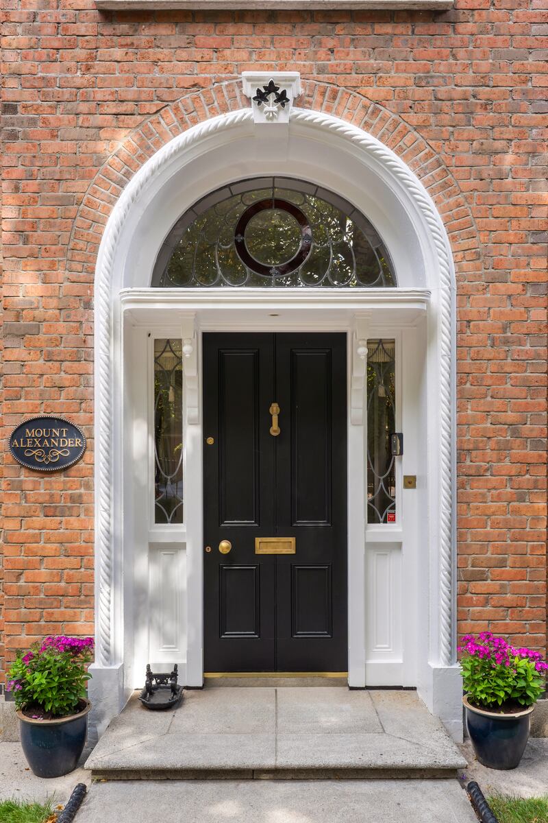 Front door with granite steps