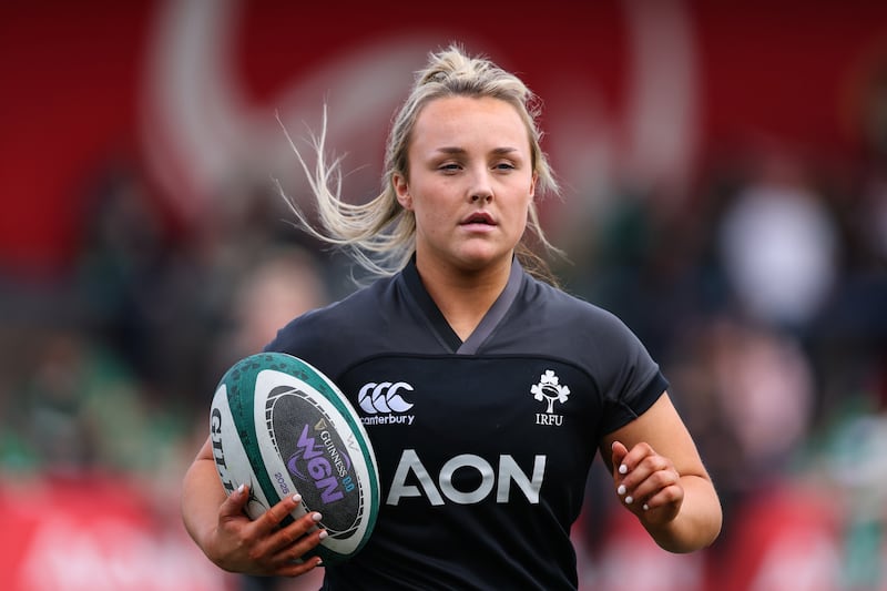 Ireland's Aoife Dalton during a warm-up match with England in Cork. Photograph: INPHO/ Ben Brady