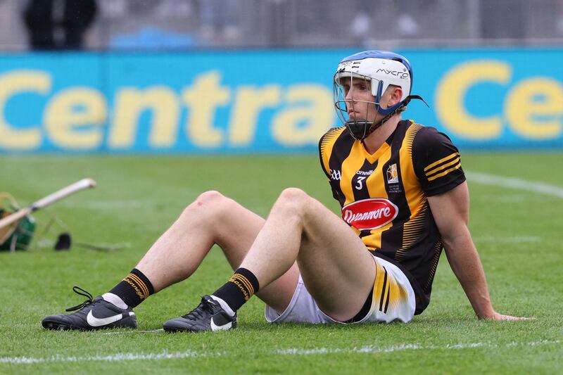 Kilkenny’s Huw Lawlor looks dejected after losing to Limerick. Photograph: Bryan Keane/Inpho
