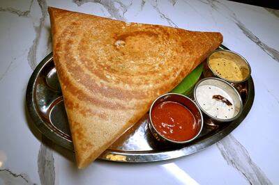 Andhra Bhavan's masal dosa. Photograph: Bryan Meade
