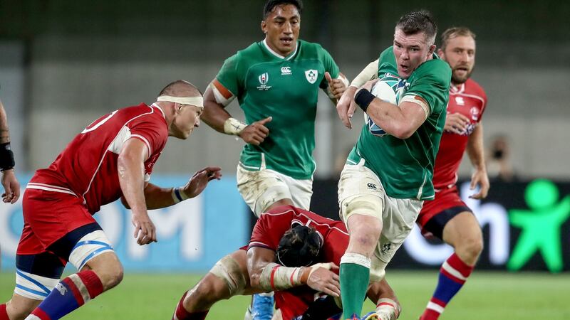 Peter O’Mahony in action against Japan during the Rugby World Cup Pool A game in  Kobe. Photograph: Dan Sheridan/Inpho