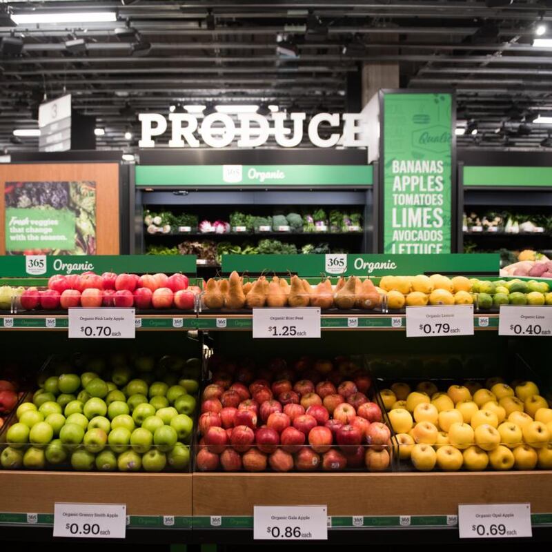 Amazon Go Grocery. Photograph: Chona Kasinger/Bloomberg