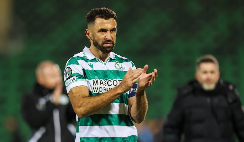 Rovers' Roberto Lopes dejected after the game. Photograph: Ryan Byrne/Inpho