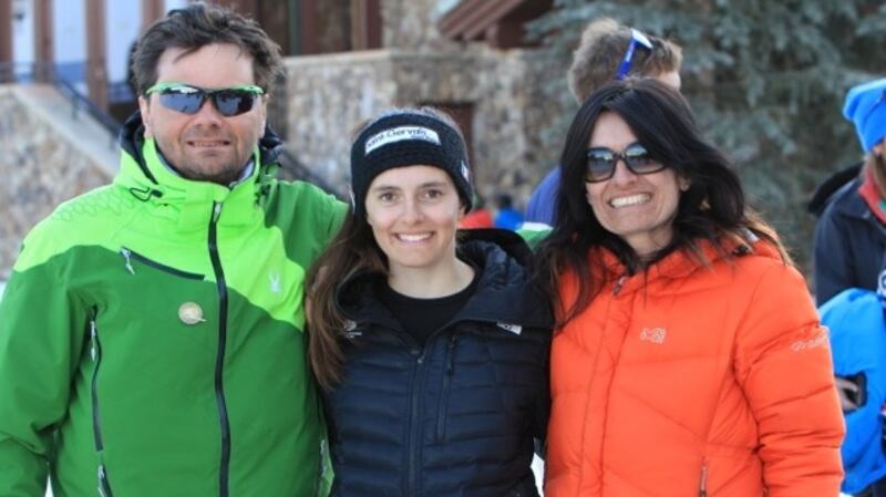 Tess Arbez with parents  Jean-Max and Marguerite Arbez.