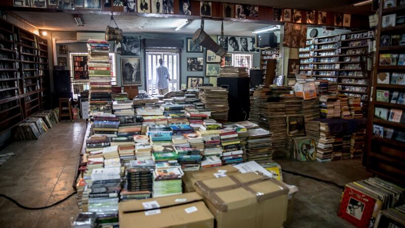 The Jazzhole, a legendary Lagos bookshop. Photograph:  Sally Hayden