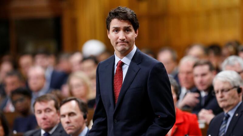 Canada’s prime minister Justin Trudeau delivers a statement on a deadly shooting at a Quebec City mosque, in the House of Commons on Parliament Hill in Ottawa, Ontario. Photograph: Chris Wattie/Reuters