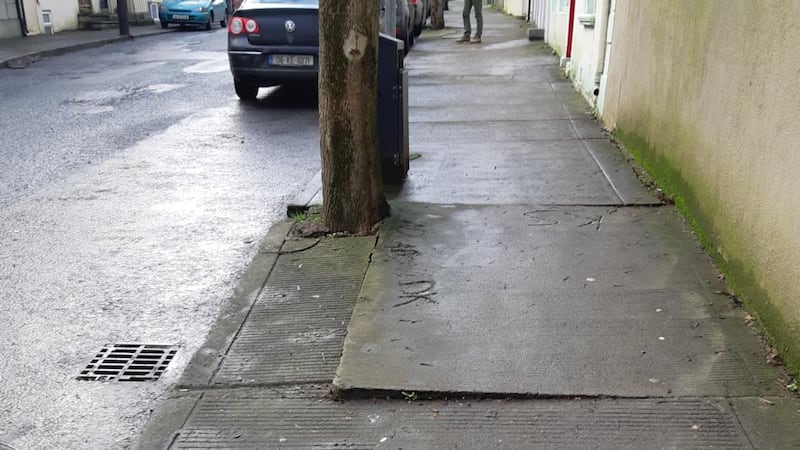 Footpath damage on Burke Street caused by a tree. Photo: Tipperary Co Council