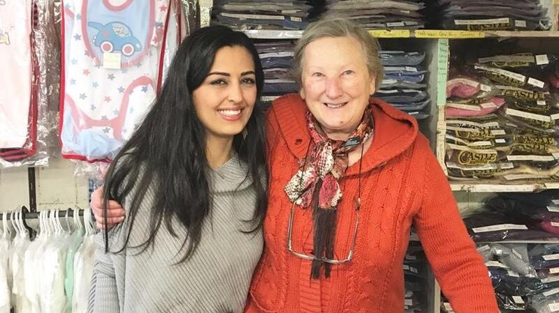Razan Ibraheem and Mary Gallagher in Ballaghaderreen. Photograph from Facebook