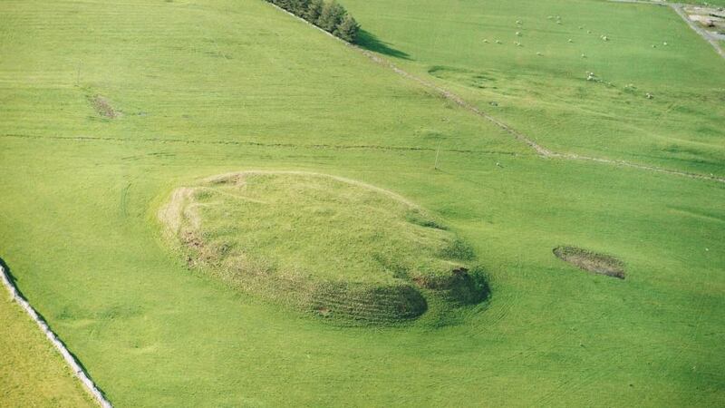 An aerial view of the Rathcroghan site near Tulsk in county Roscommon