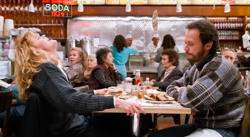 When Harry Met Sally: Meg Ryan and Billy Crystal in the diner scene, which was filmed at Katz's deli in New York