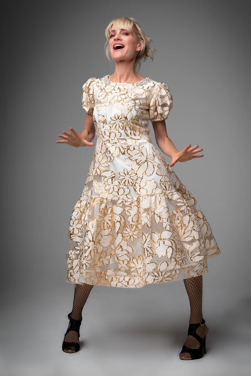 Gold dress with gem detail by Sarah Murphy €180 at Om Diva. Photograph: Barry McCall