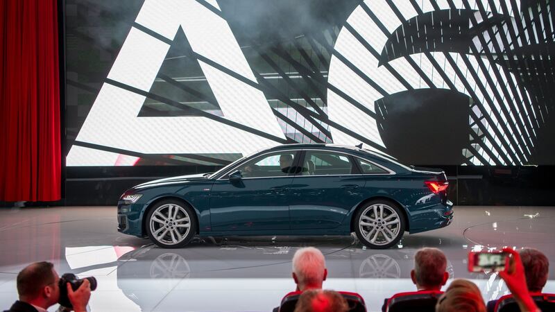 The new Audi A6 is presented during media day at the  Geneva  Motor Show on Tuesday. Photograph:  EPA/Martial Trezzini