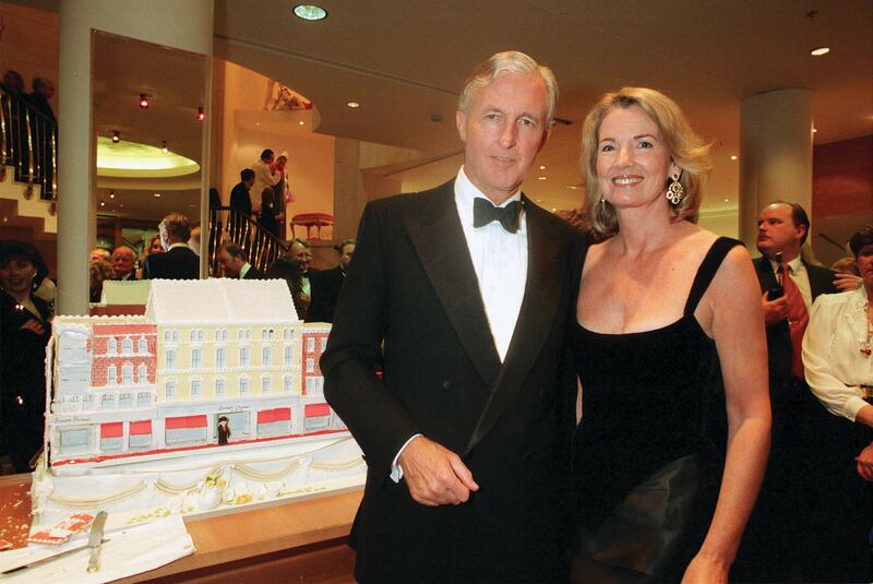 Brown Thomas owners Galen and Hilary Weston at the 1995 store opening following relocation across Grafton Street to the former Switzers site. Photograph: Eamonn Farrell/RollingNews.ie
