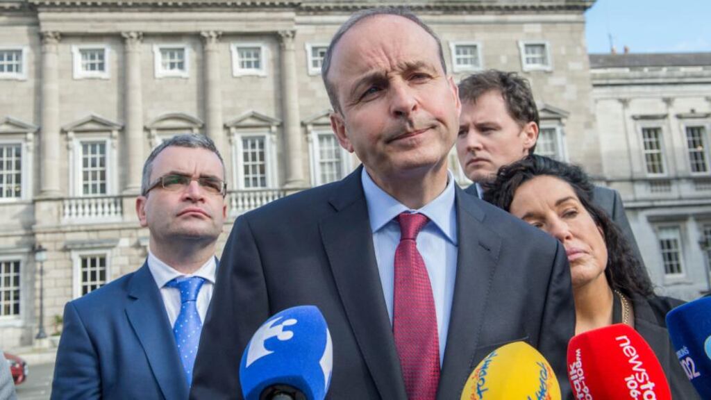 Fianna Fáil leader Micheál Martin: Continuing last night to canvass support among Independents for his candidacy for Taoiseach. Photograph: Brenda Fitzsimons