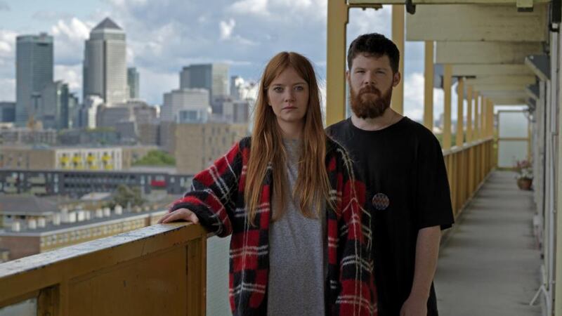 Áine Byrne from Dublin and Gerard Gunning from Roscommon are both 25 and have been in London for almost three years. He is a menswear print designer and Byrne is studying for a master’s in textile design. Photograph: Kim Cunningham
