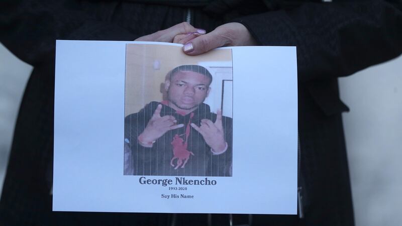 People at a candlelit vigil in Dublin for George Nkencho. Photograph: Niall Carson/PA Wire