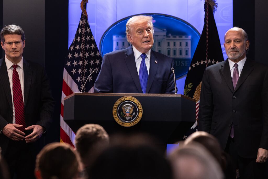 An irate Donald Trump rails against a contentious ruling by the supreme court on Friday. Anna Rose Layden/New York Times